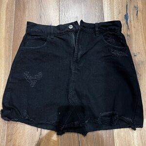 Buddylove distressed mini skirt black